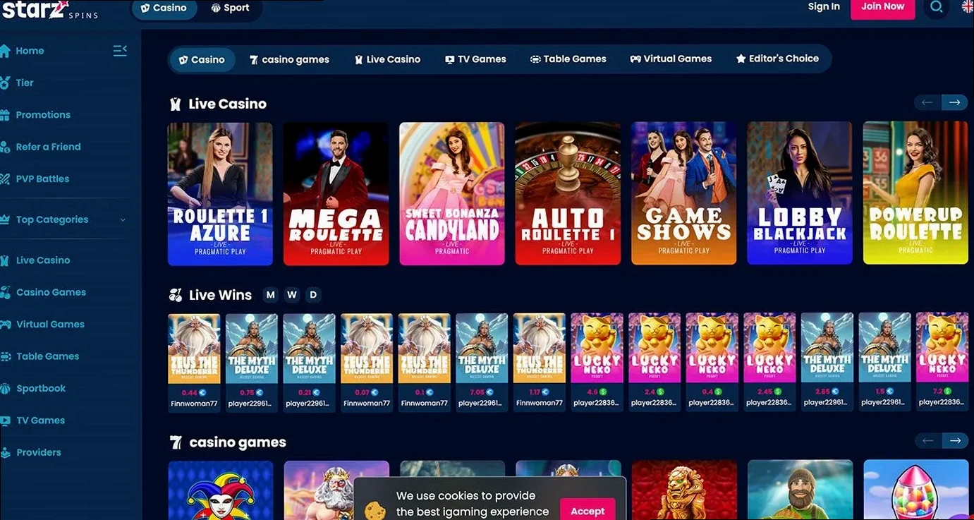 StarzSpins Casino bonusvilkår